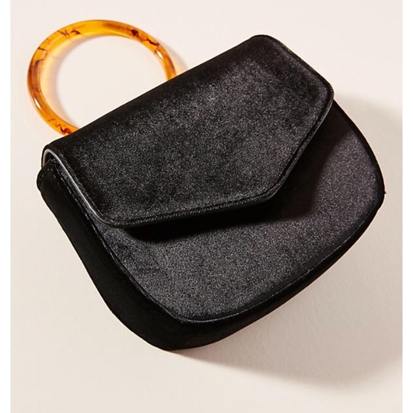 Anthropologie Handbags - New Anthropologie Lucite Handled Ring Bag Black